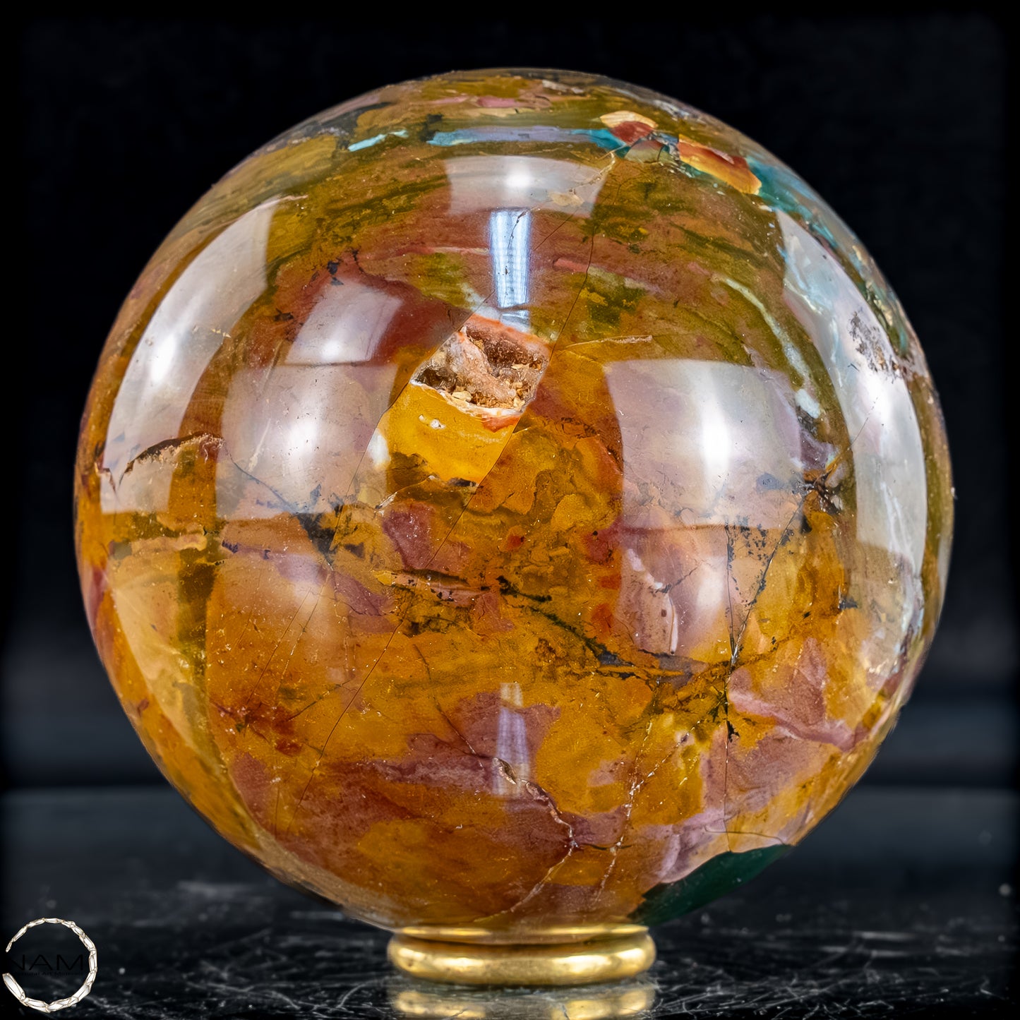 Natürliche Ocean-Jaspis-Achat Kugel - 937,44g