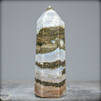 Natürlicher Jaspis-Achat Kristall-Obelisk - 547,23g