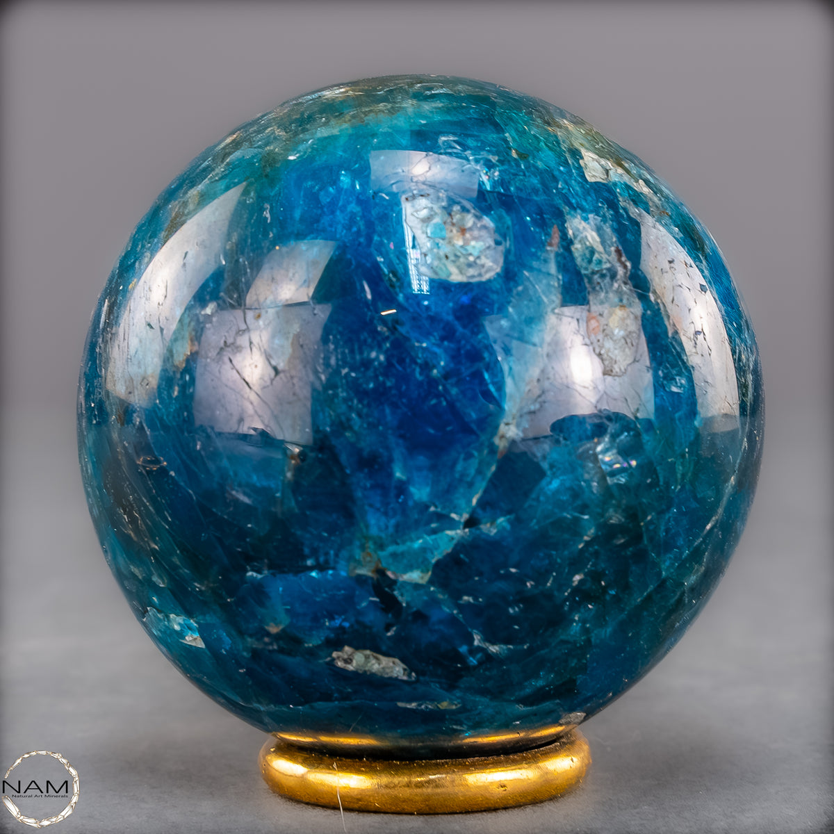Natürliche Blaue Apatit-Kristall Kugel - 277,64g