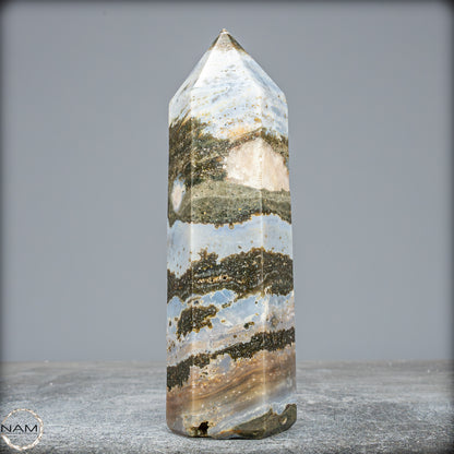 Natürlicher Jaspis-Achat Kristall-Obelisk - 547,23g