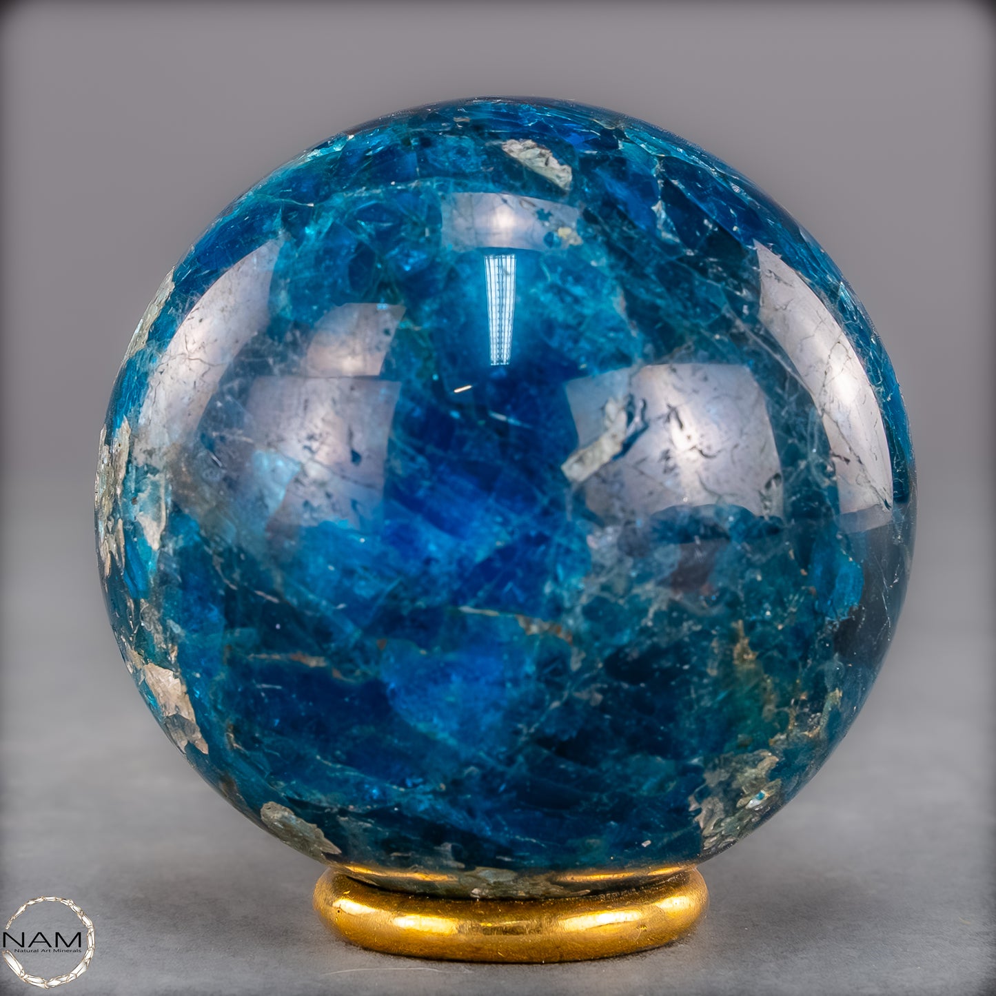Natürliche Blaue Apatit-Kristall Kugel - 277,64g