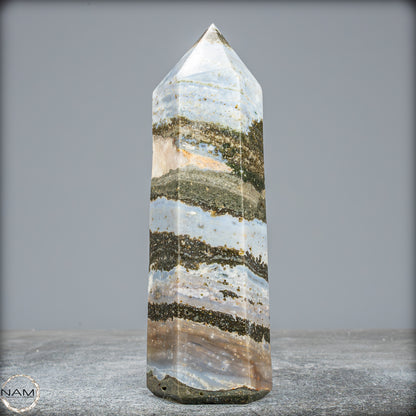 Natürlicher Jaspis-Achat Kristall-Obelisk - 547,23g