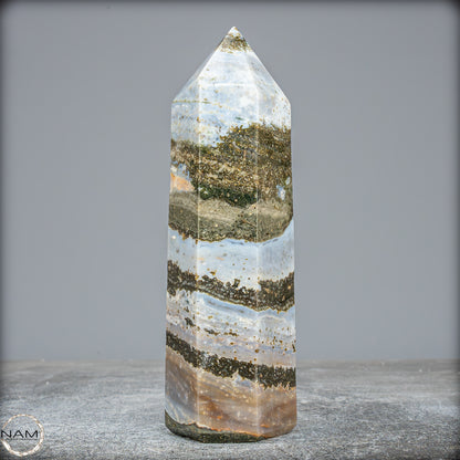Natürlicher Jaspis-Achat Kristall-Obelisk - 547,23g