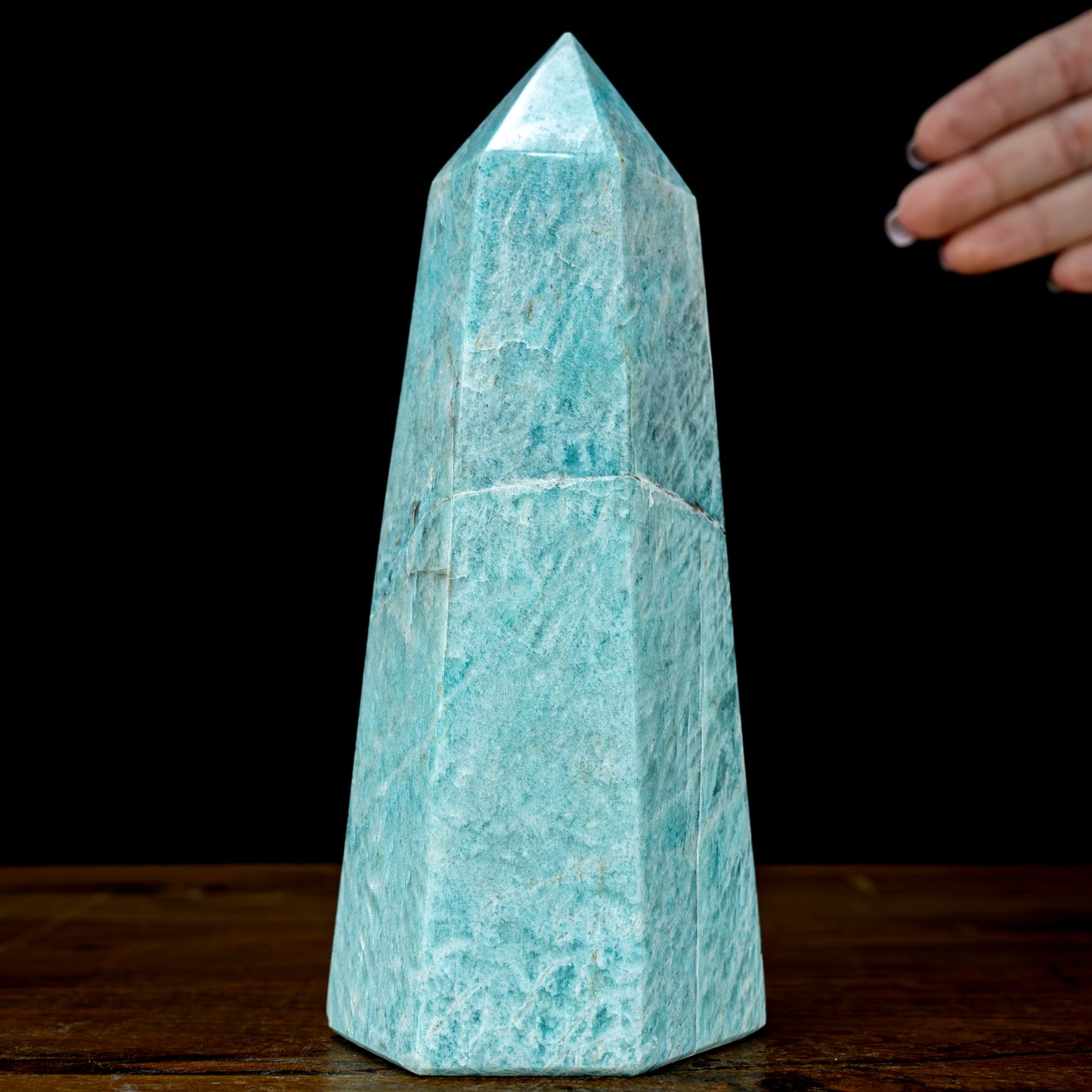 Natürlicher Funkelnder Amazonit Kristall-Obelisk - 971,56g