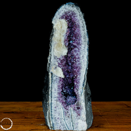 Große Amethyst Druse mit Calzit Kristallen - 31694g