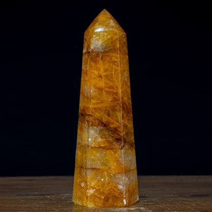 Natürlicher Quarz Obelisk "Golden Healer" - 1237,14g