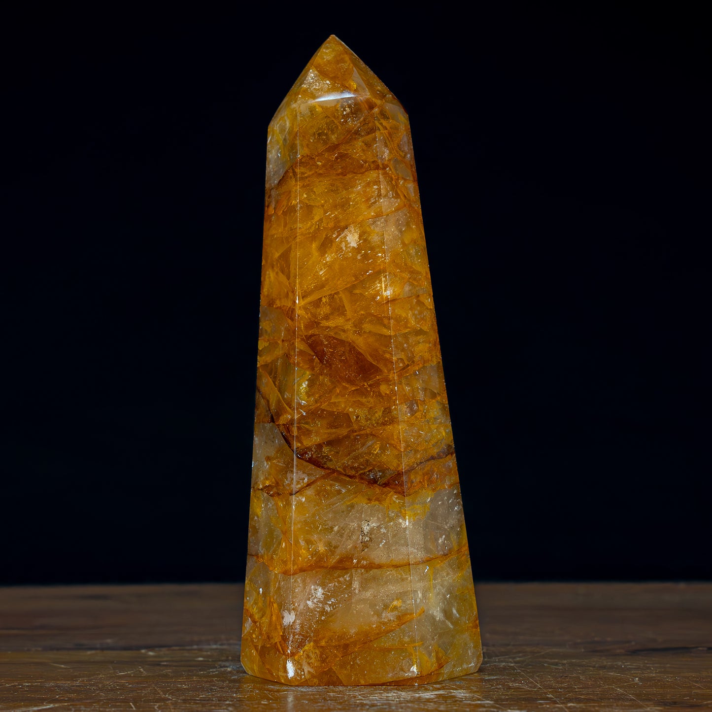 Natürlicher Quarz Obelisk "Golden Healer" - 1237,14g