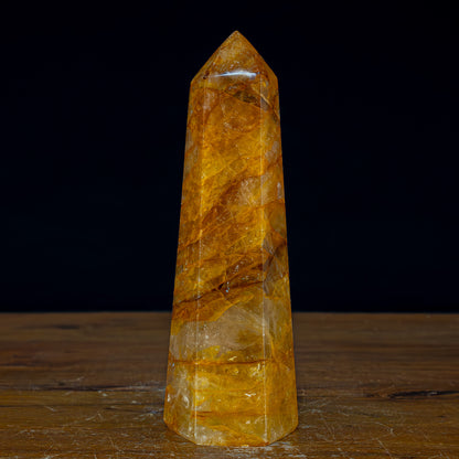 Natürlicher Quarz Obelisk "Golden Healer" - 1237,14g