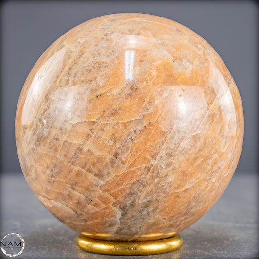 Natürlicher Pfirsich-Mondstein Kristall-Kugel - 962,05g - 89mm
