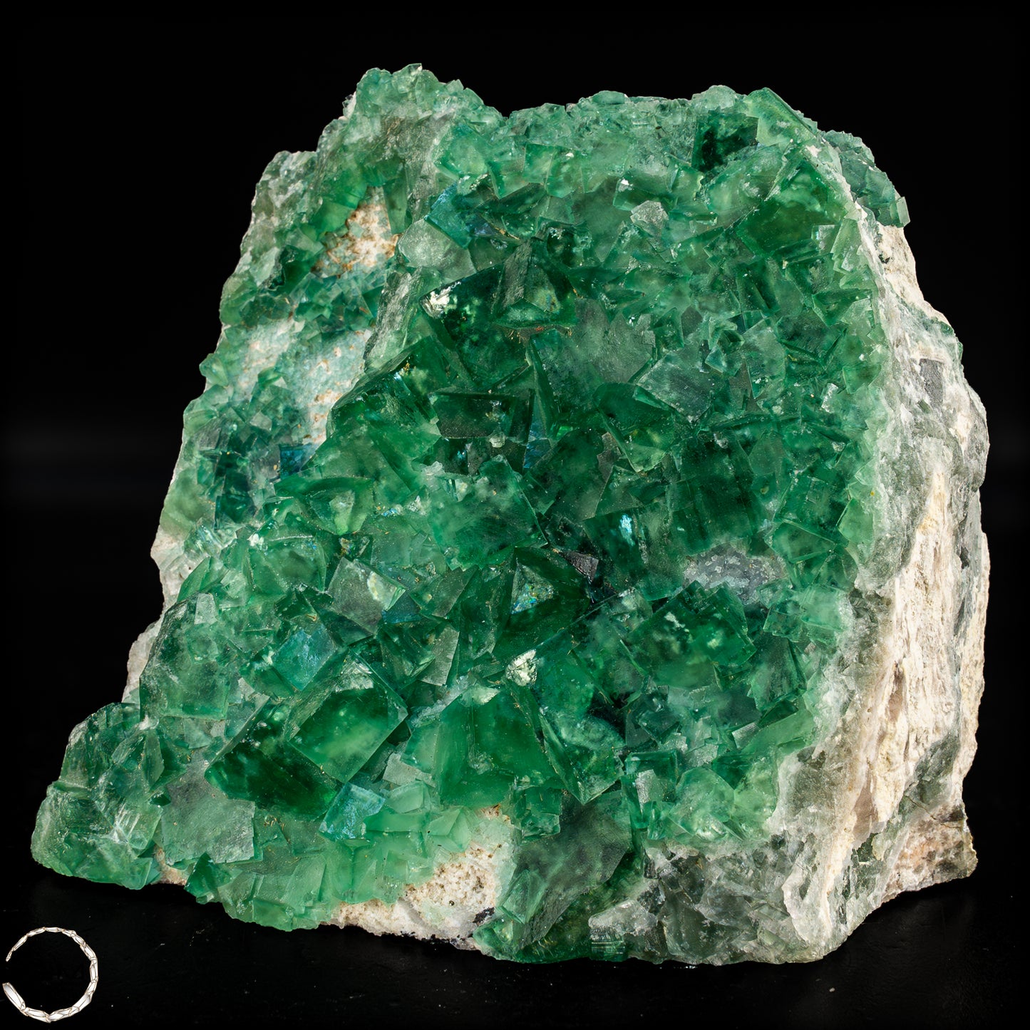 Natürliche Grüner Fluorit Kristalle auf Matrix - 2026,38g