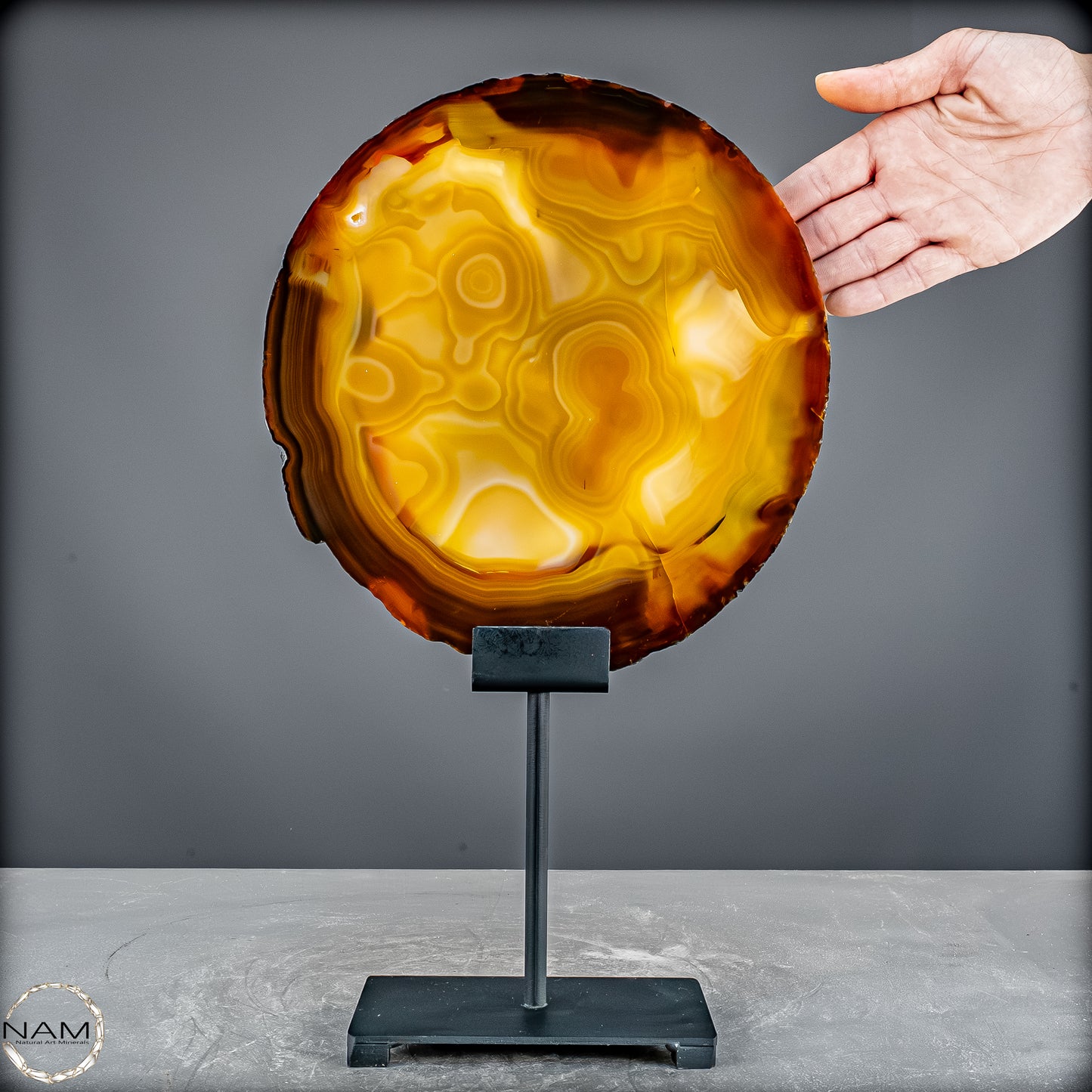 Achat Scheibe  – auf Ständer aus Brasilien - 1645,37g