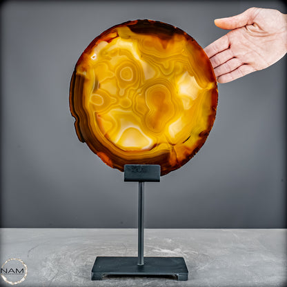 Achat Scheibe  – auf Ständer aus Brasilien - 1645,37g