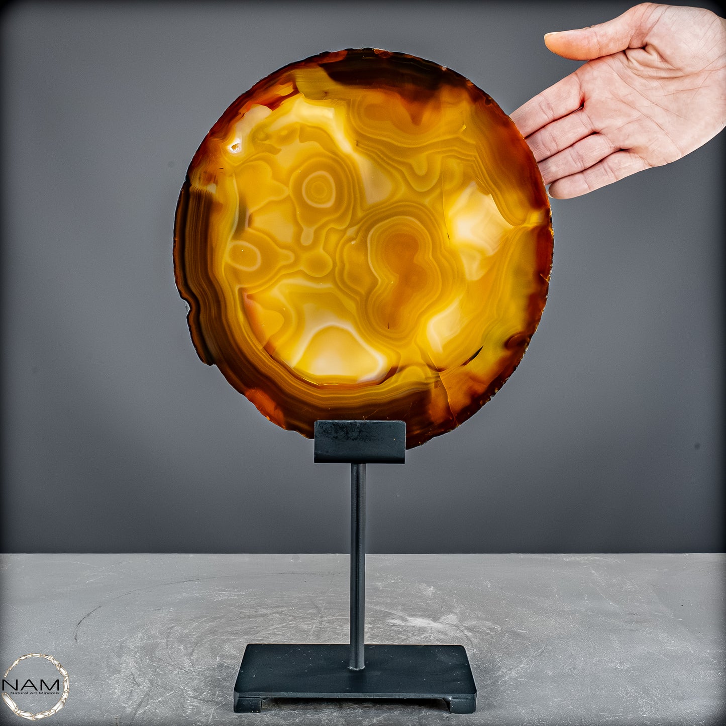 Achat Scheibe  – auf Ständer aus Brasilien - 1645,37g