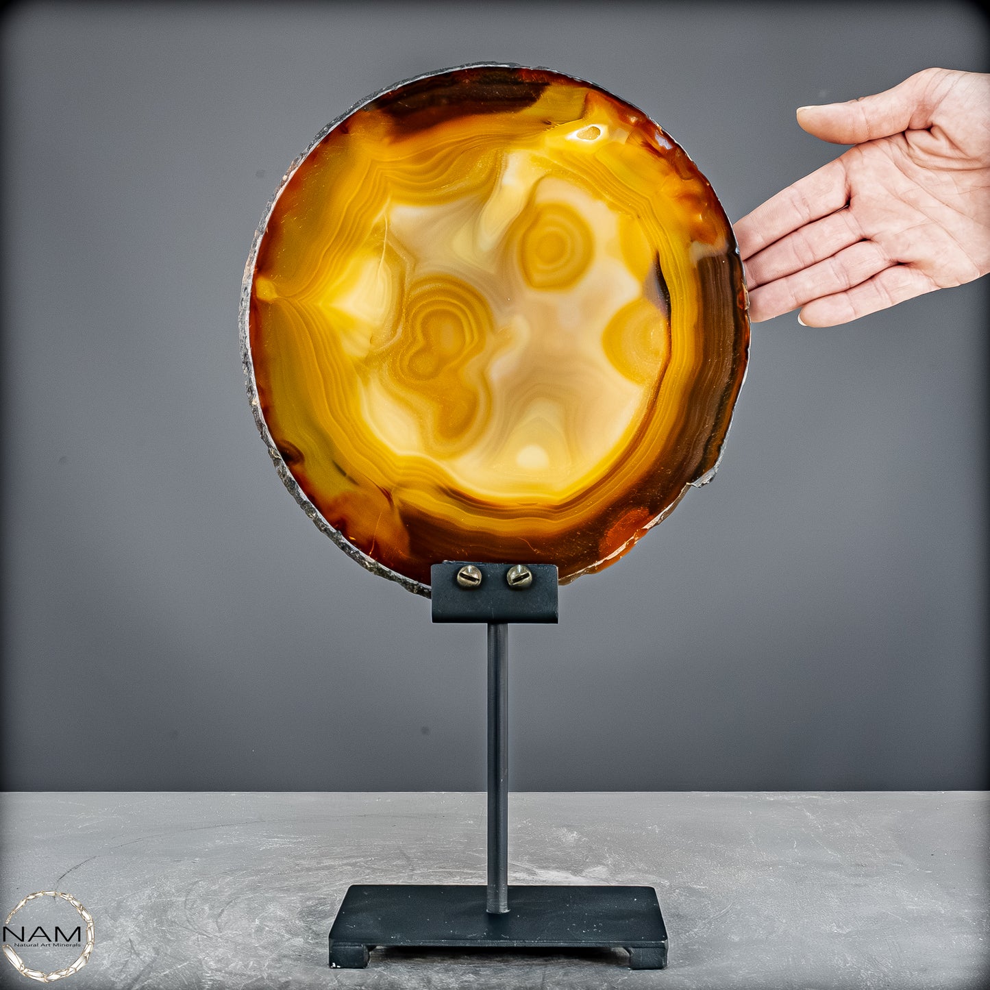 Achat Scheibe  – auf Ständer aus Brasilien - 1645,37g