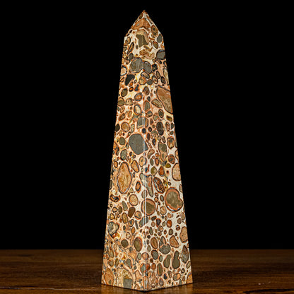 Natürlicher Leoparden-Jaspis Obelisk - 969,28g