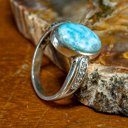 Natürlicher Larimar Ring 925 Silber - 25,65 ct