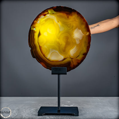 Achat Scheibe  – auf Ständer aus Brasilien - 1645,37g