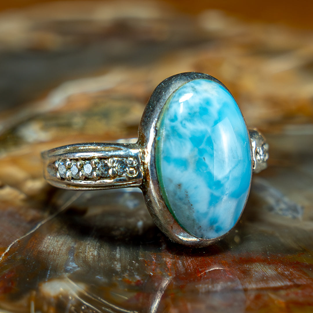 Natürlicher Larimar Ring 925 Silber - 25,65 ct