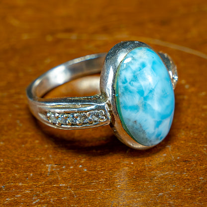 Natürlicher Larimar Ring 925 Silber - 25,65 ct