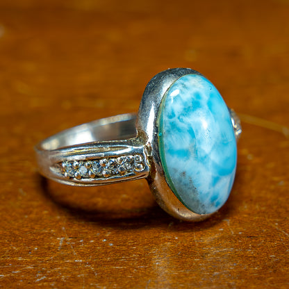 Natürlicher Larimar Ring 925 Silber - 25,65 ct