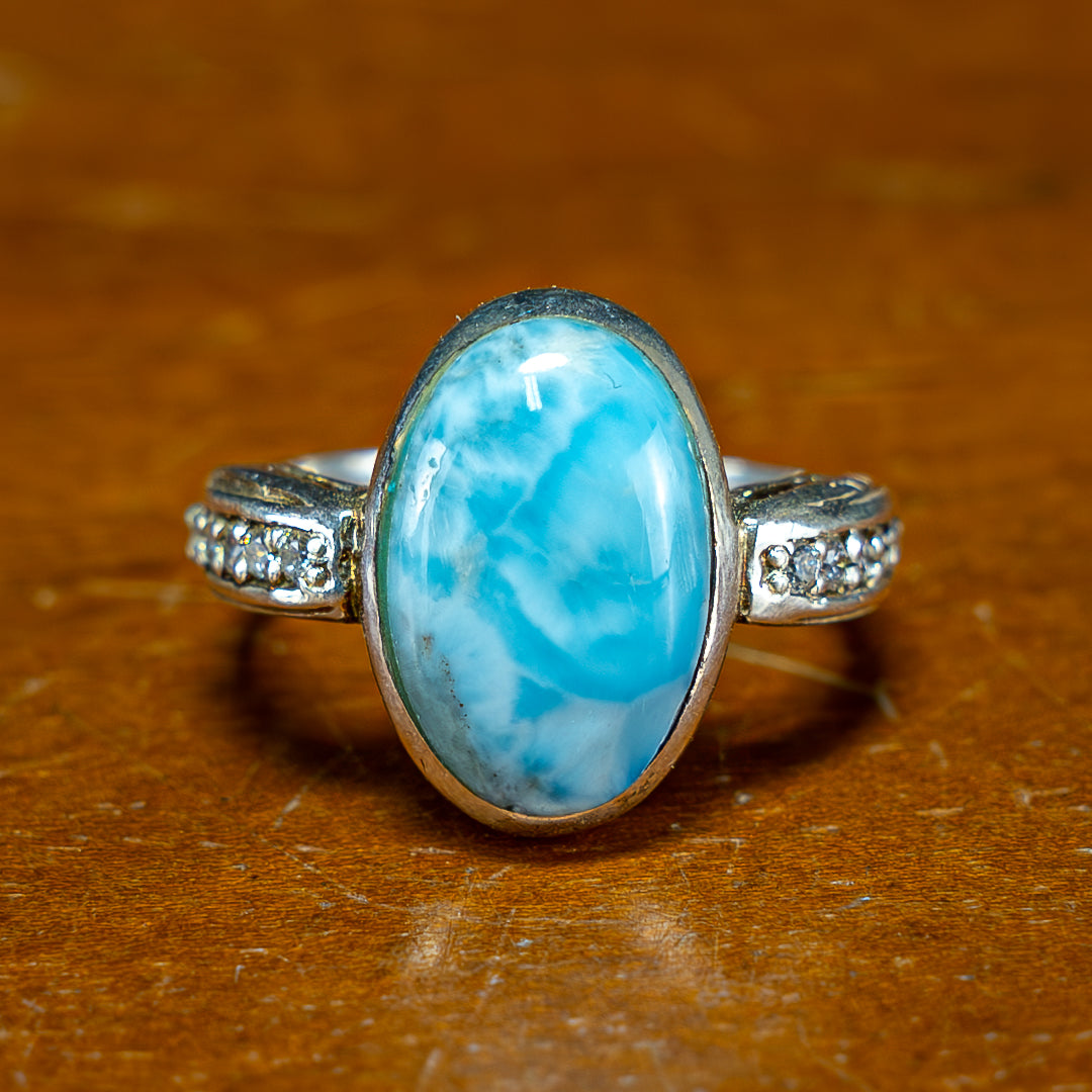 Natürlicher Larimar Ring 925 Silber - 25,65 ct