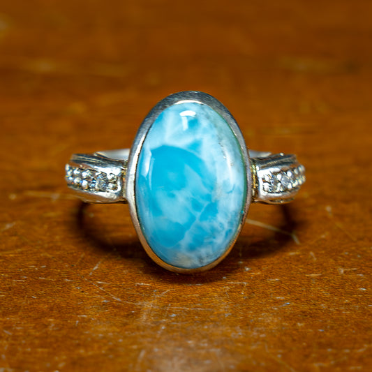 Natürlicher Larimar Ring 925 Silber - 25,65 ct