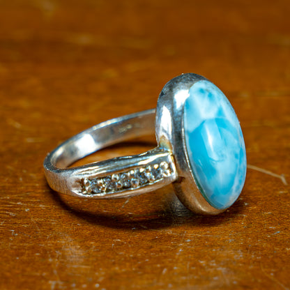 Natürlicher Larimar Ring 925 Silber - 25,65 ct