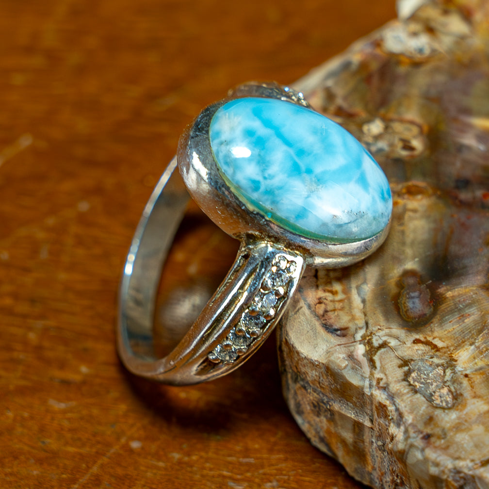 Natürlicher Larimar Ring 925 Silber - 25,65 ct