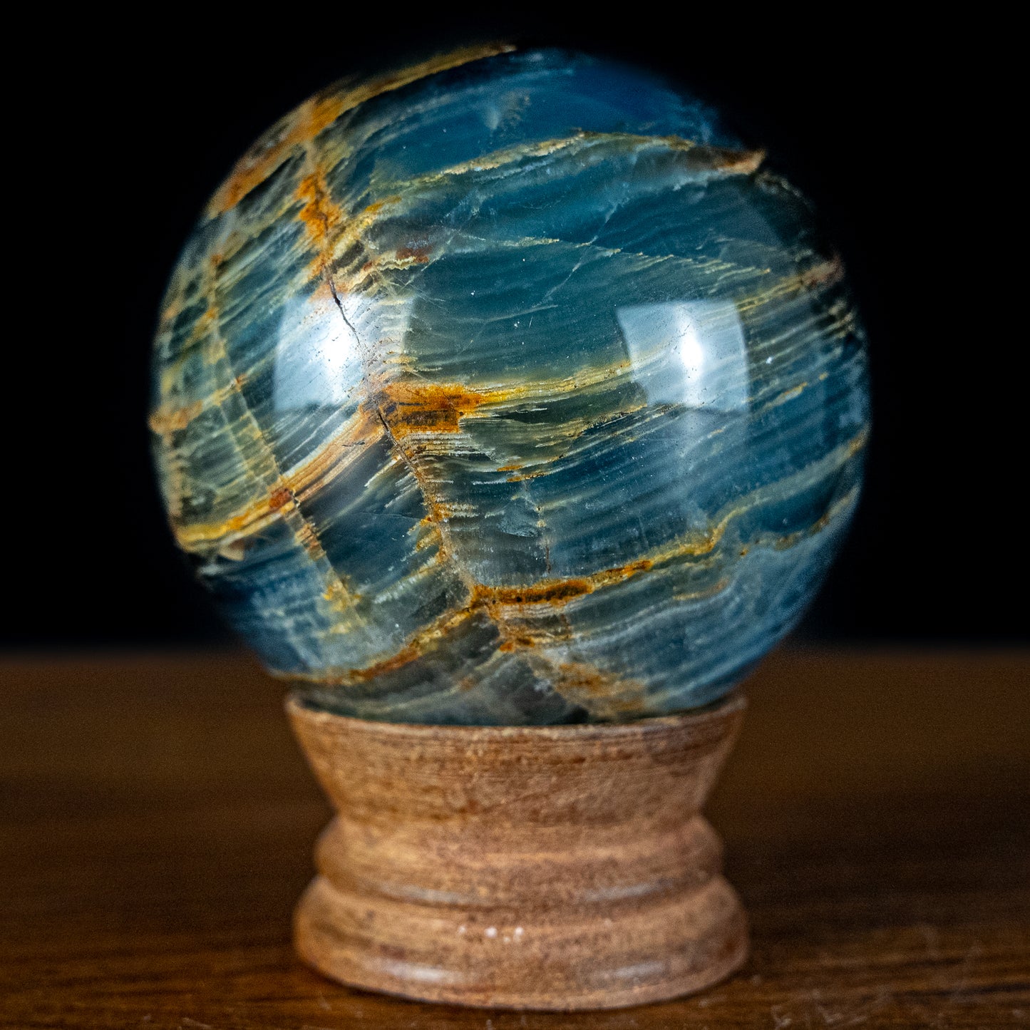 Seltene Natürlich Blaue-Onyx Kugel, Argentinien - 421,55g - 66,96mm