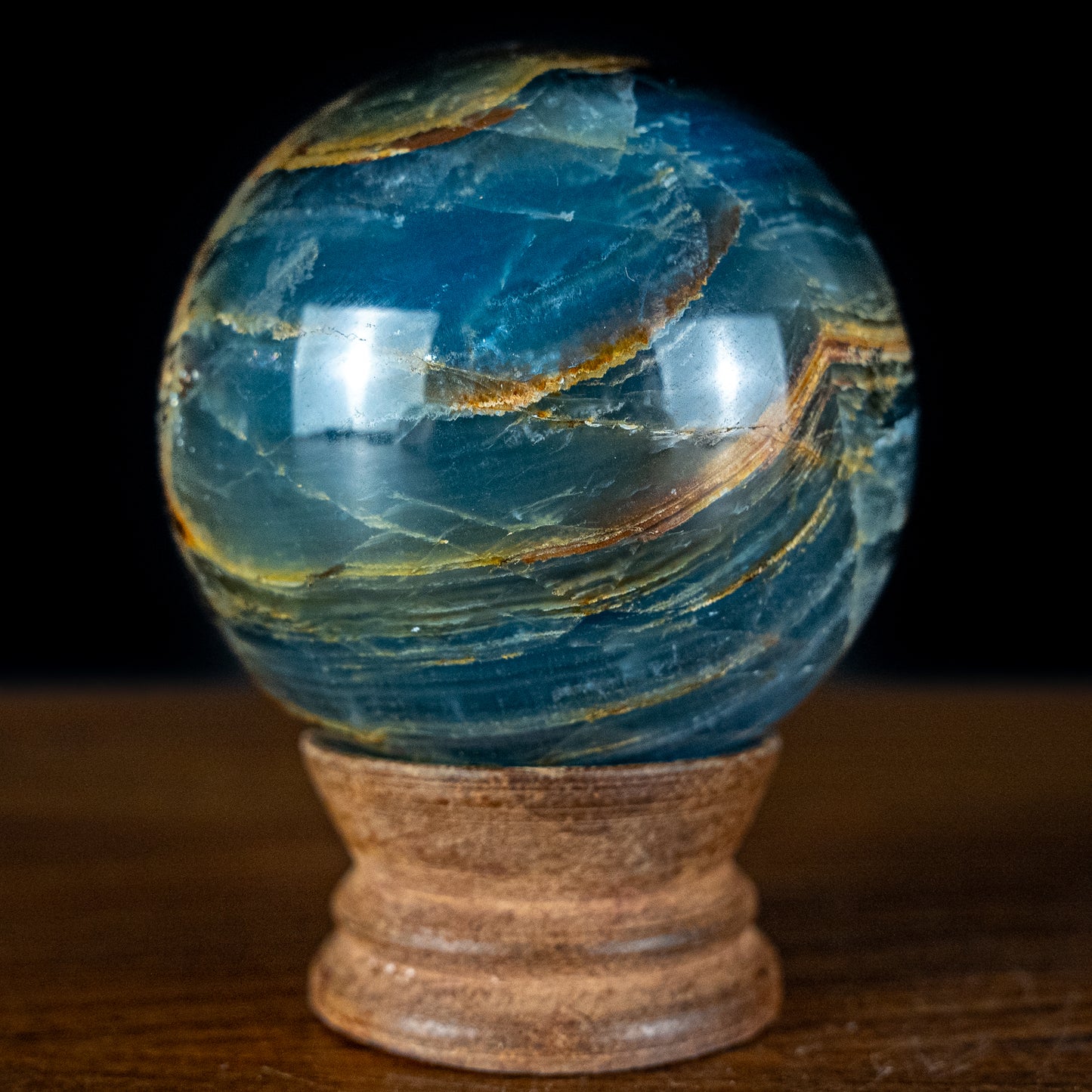 Seltene Natürlich Blaue-Onyx Kugel, Argentinien - 421,55g - 66,96mm