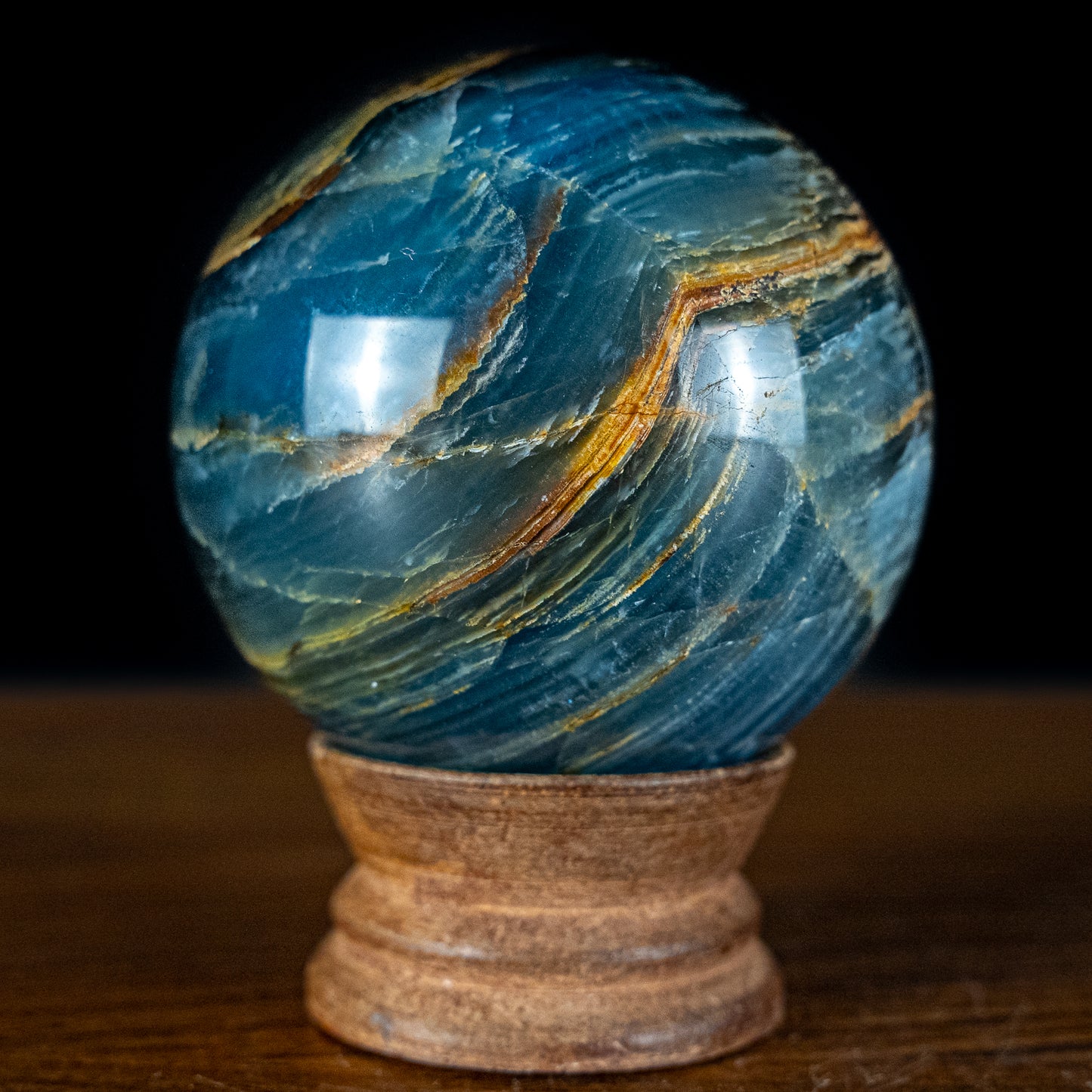 Seltene Natürlich Blaue-Onyx Kugel, Argentinien - 421,55g - 66,96mm