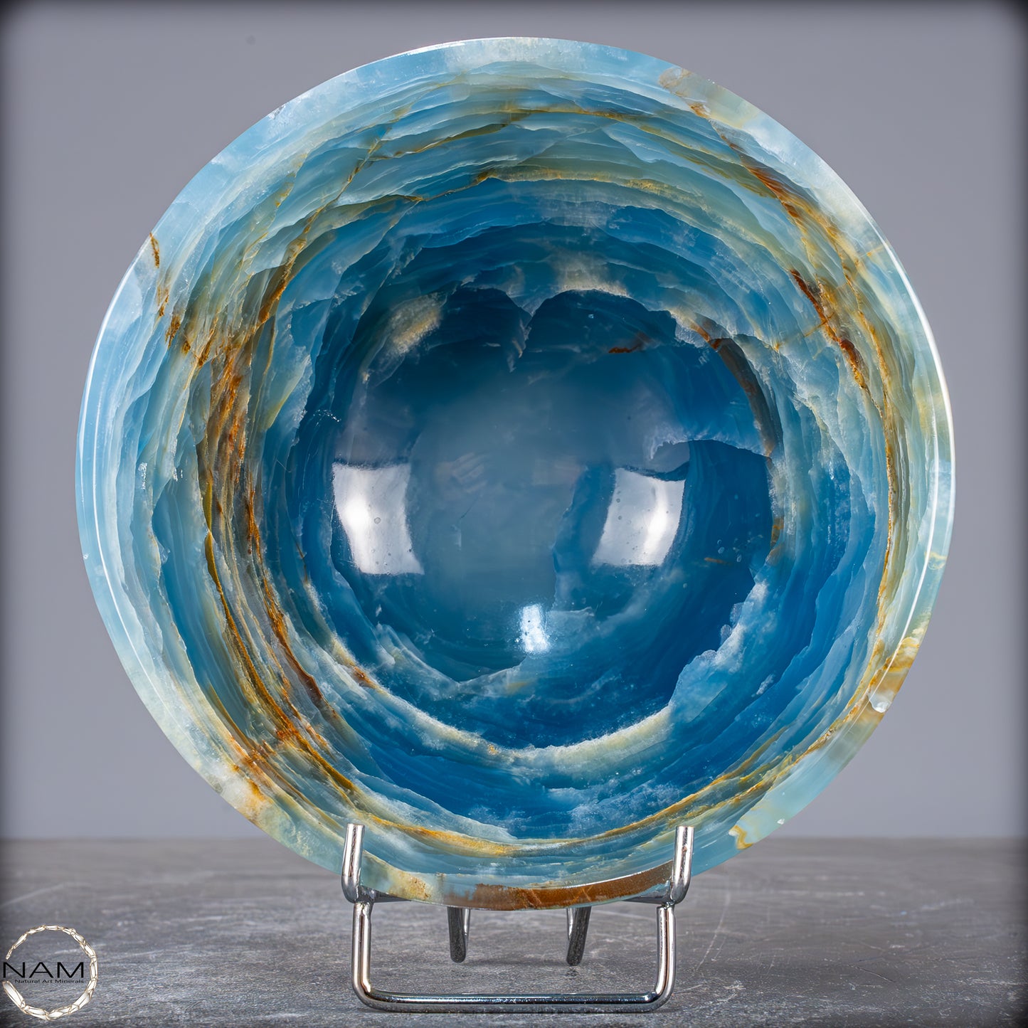 Seltene Natürlich Blaue Onyx-Kristall Schale/Schüssel, Argentinien - 562,79g