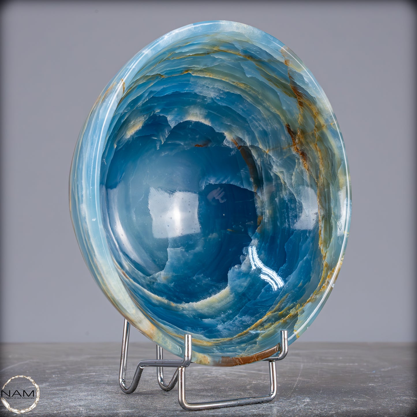 Seltene Natürlich Blaue Onyx-Kristall Schale/Schüssel, Argentinien - 562,79g