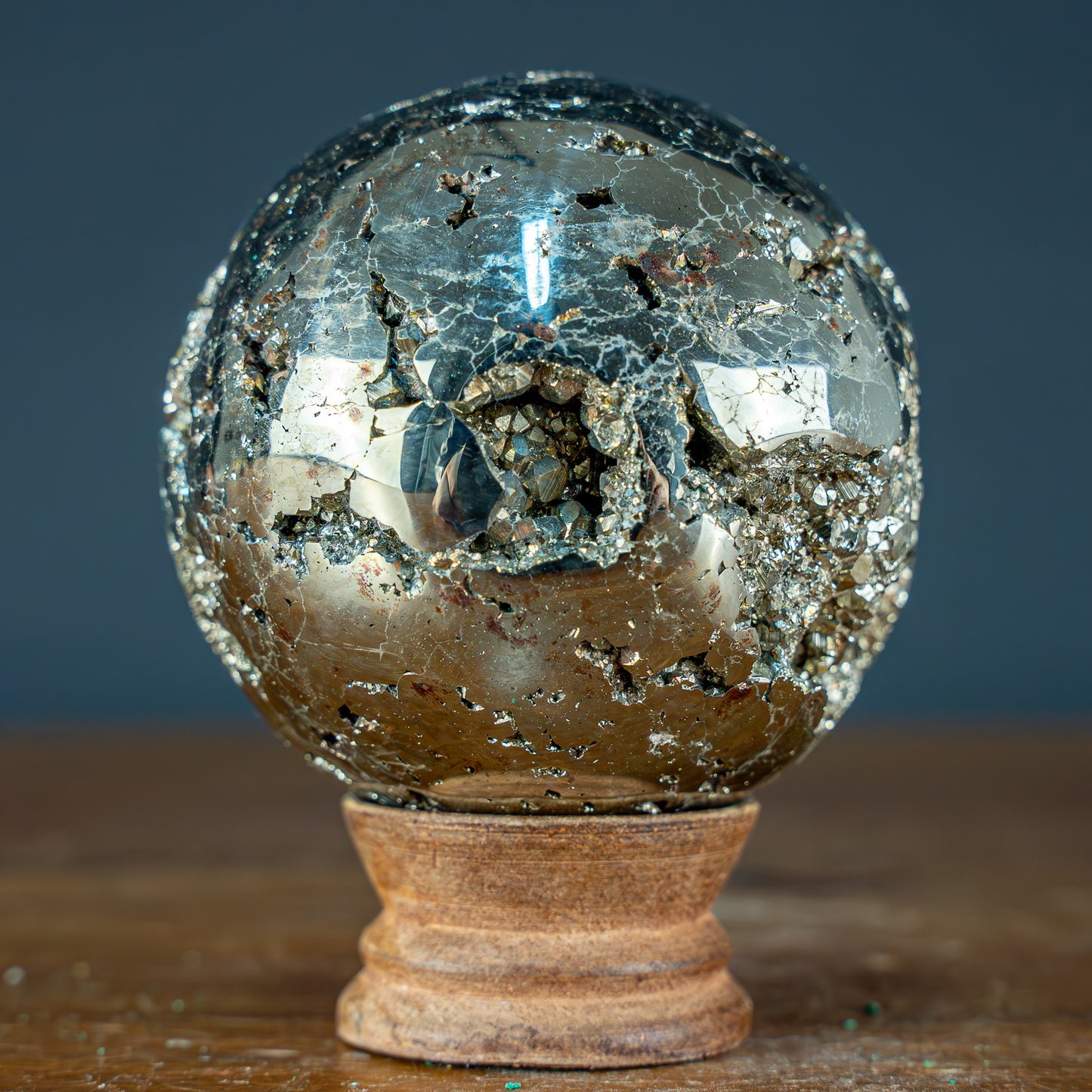 Natürliche Dekorative Pyrit Kugel / Druse - 1003,72g - 78mm