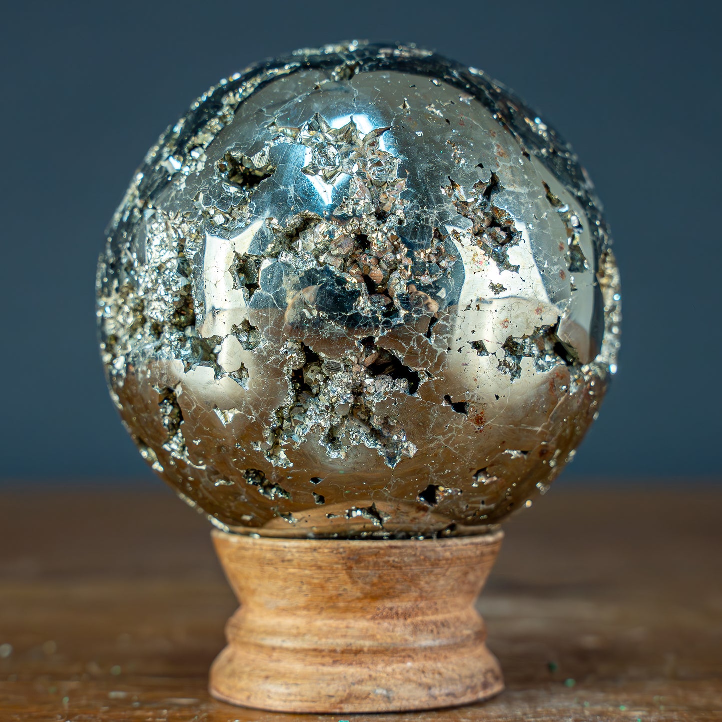 Natürliche Dekorative Pyrit Kugel / Druse - 1003,72g - 78mm