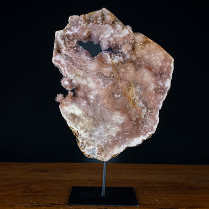 Große Pinker Amethyst-Achat Scheibe auf Ständer - 2515,35g