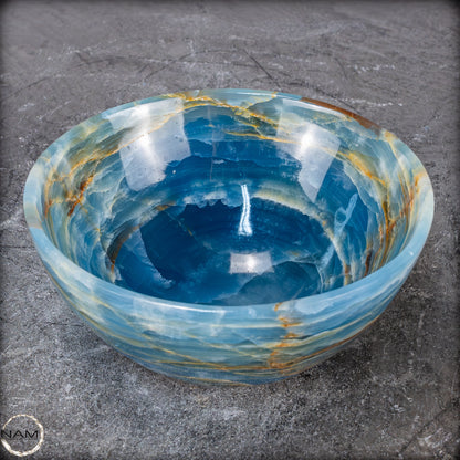 Seltene Natürlich Blaue Onyx-Kristall Schale/Schüssel, Argentinien - 562,79g