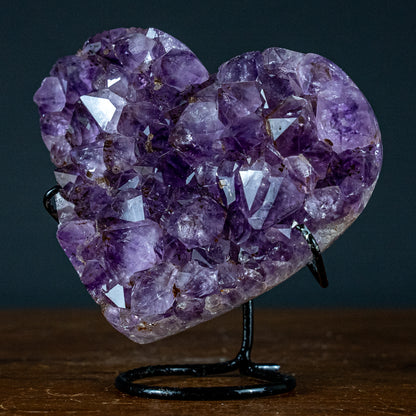 Amethyst Herz Druse auf Ständer  – 1233,91g