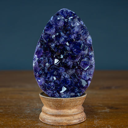 Natürliches Lila Amethyst Kristall Ei Druse  – 290,65g