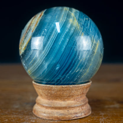 Seltene Natürlich Blaue-Onyx Kristall-Kugel, Argentinien - 332,45g - 61,4mm