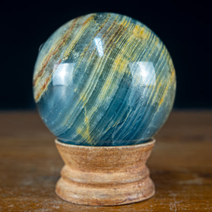 Seltene Natürlich Blaue-Onyx Kristall-Kugel, Argentinien - 332,45g - 61,4mm