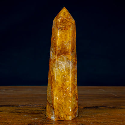 Natürlicher Quarz-Kristall Obelisk "Golden Healer" - 840,71g