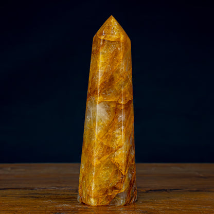 Natürlicher Quarz-Kristall Obelisk "Golden Healer" - 840,71g