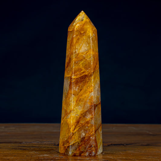 Natürlicher Quarz-Kristall Obelisk "Golden Healer" - 840,71g