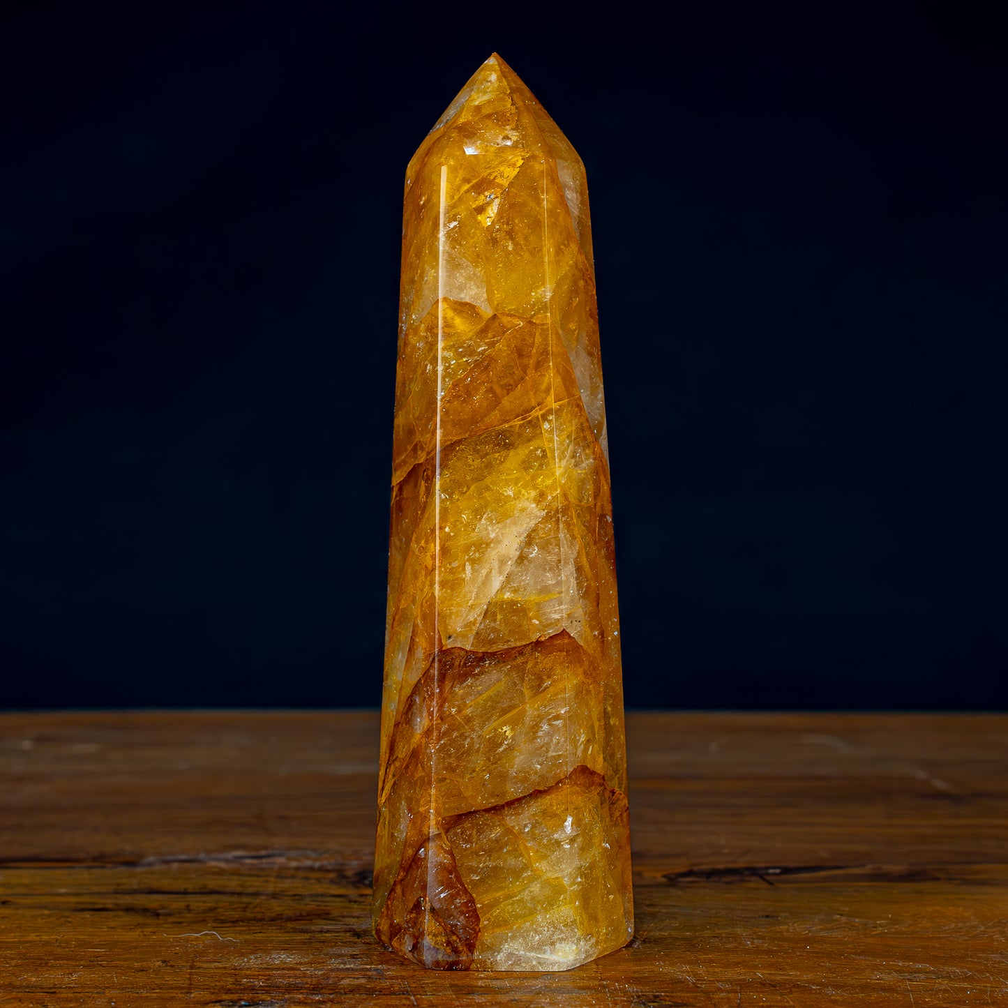 Natürlicher Quarz-Kristall Obelisk "Golden Healer" - 840,71g