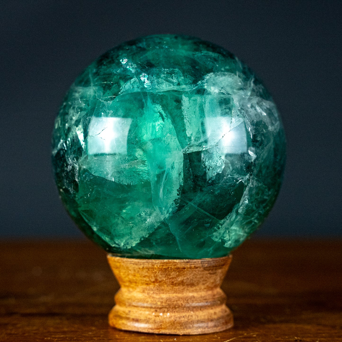 Naturliche Blau-Grüne Fluorit Kugel, China - 850,05g - 80mm