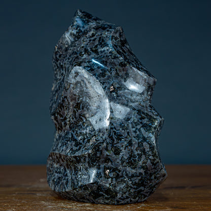 Natürlicher Indigo Gabbro Flamme - 2640,51g