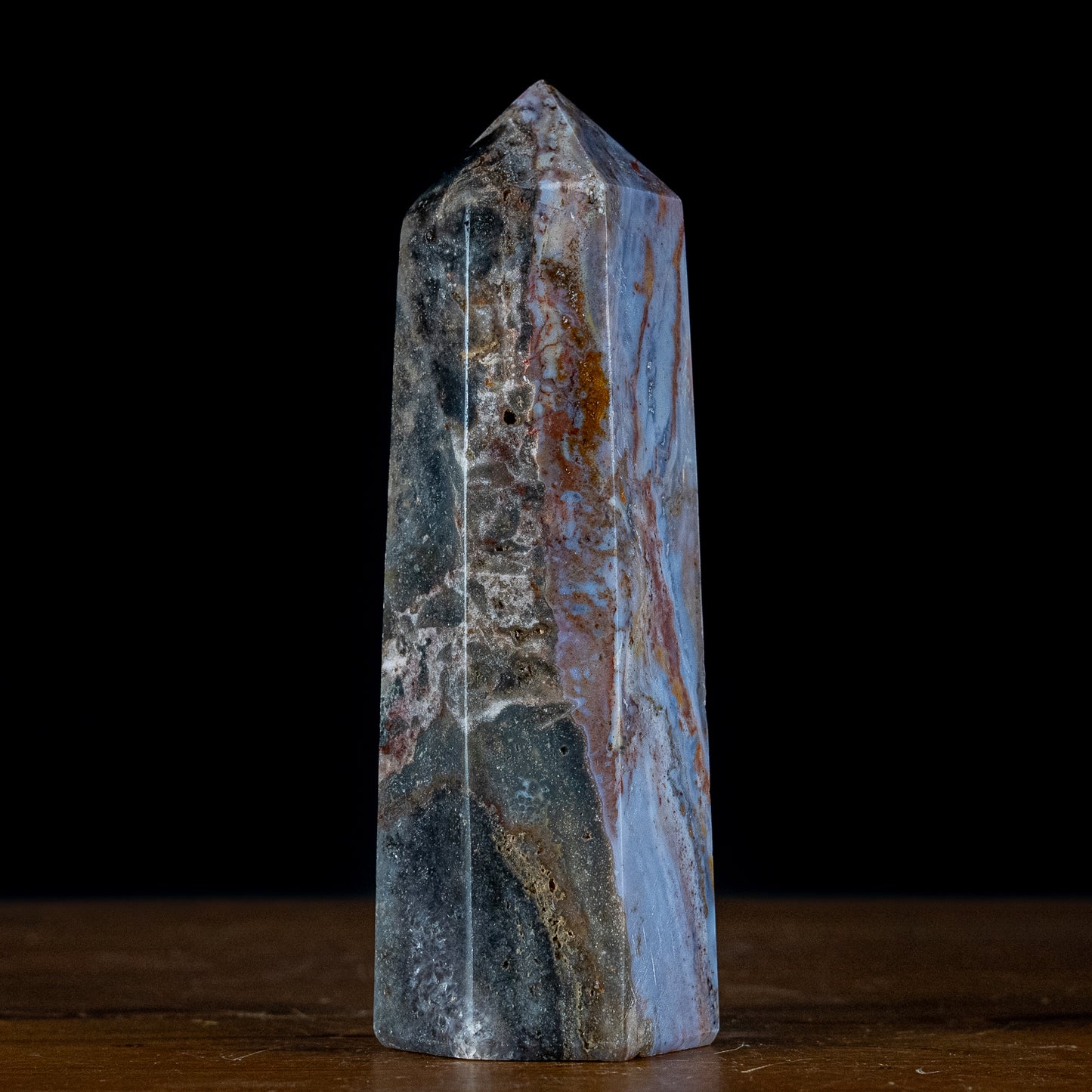 Jaspis-Achat Obelisk - 858,25g - 185x65x52 mm