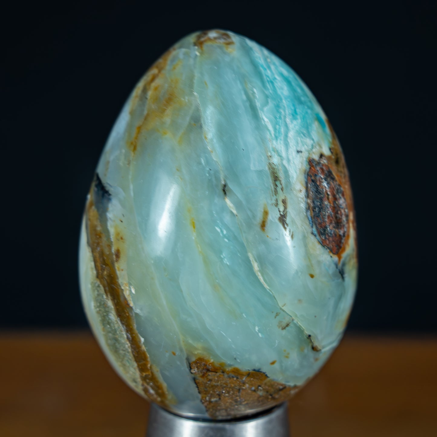 Natürliches Blau-Grünes Opal Ei - 96,77g