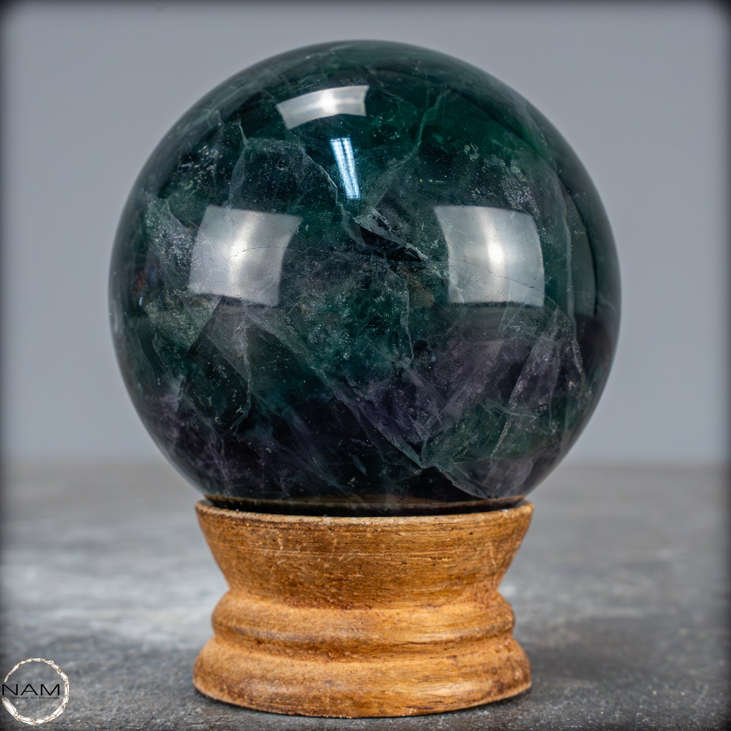 Natürliche Lila-Grüne Fluorit Kugel, China - 465,44g - 65mm